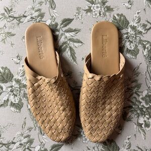 Liberté Tulum Woven Leather Mule Slides | Tan Leather | Size 11